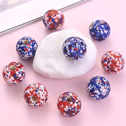 10PCS 16mm Multicolor Round Wooden Bead Set