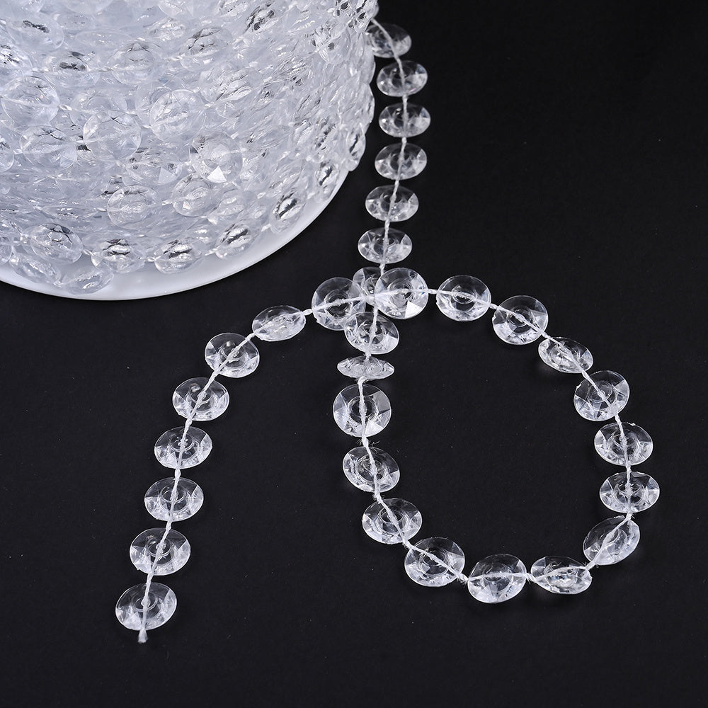10m 10mm Transparent Acrylic Bead Chain Roll