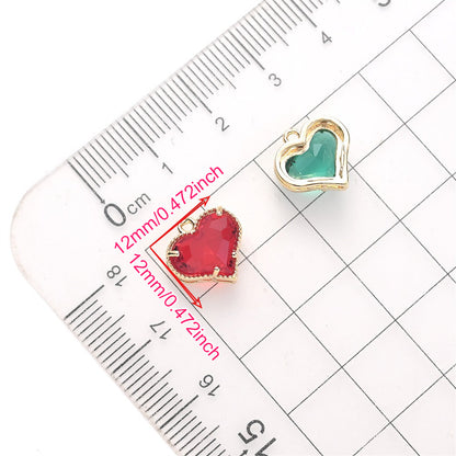 Faceted Heart Rhinestone Pendants