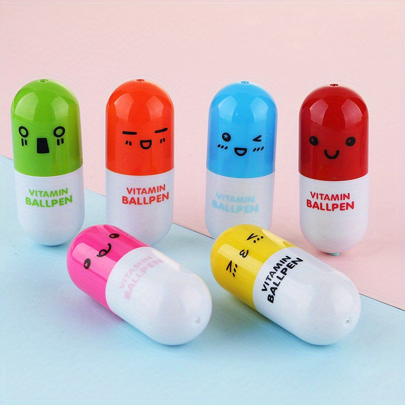 20/30-Piece Creative Vitamin-Shaped Retractable Ballpoint Pens