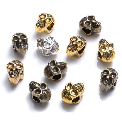 Retro 3D Alloy Skull Spacer Beads