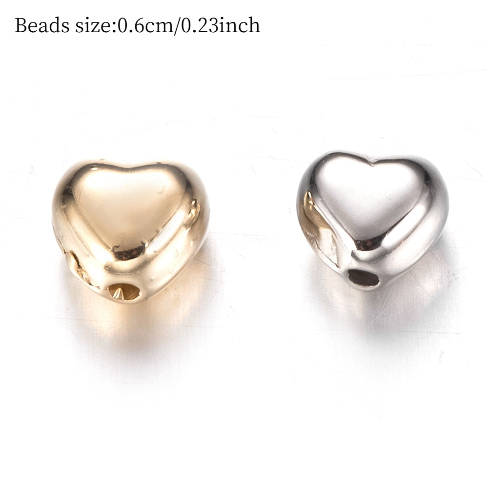 100PCS Gold & Silver Heart CCB Bead Set