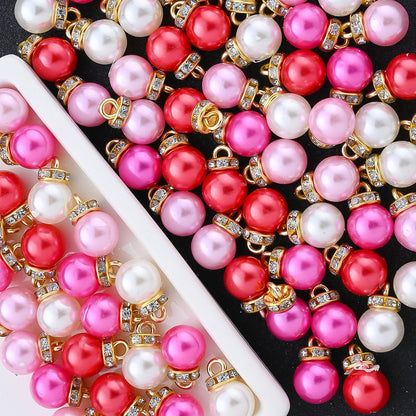Valentine Imitation Pearl Rhinestone Charms