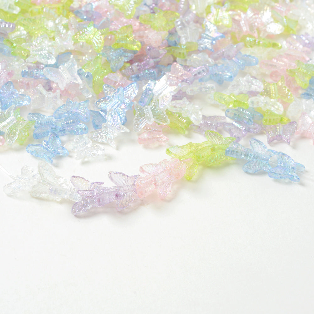 Green AB Acrylic Butterfly Beads