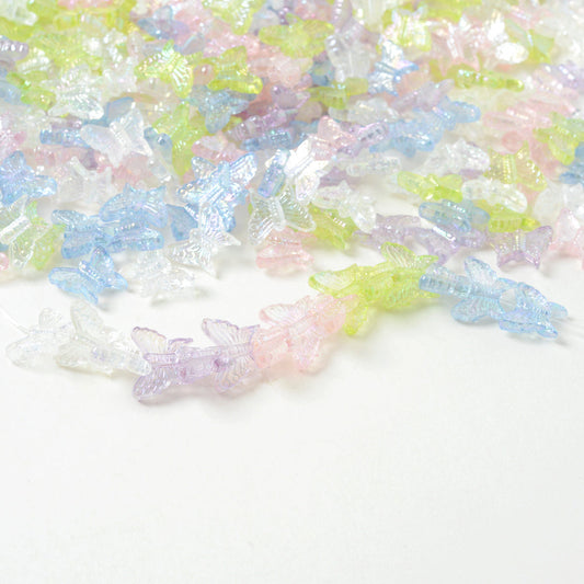 Green AB Acrylic Butterfly Beads