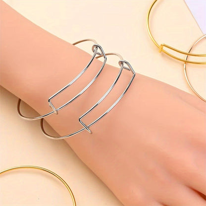 Adjustable Alloy Bangle Bracelets