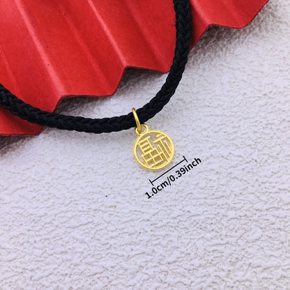 10 mm Guofeng Lucky Alloy Pendant Charms