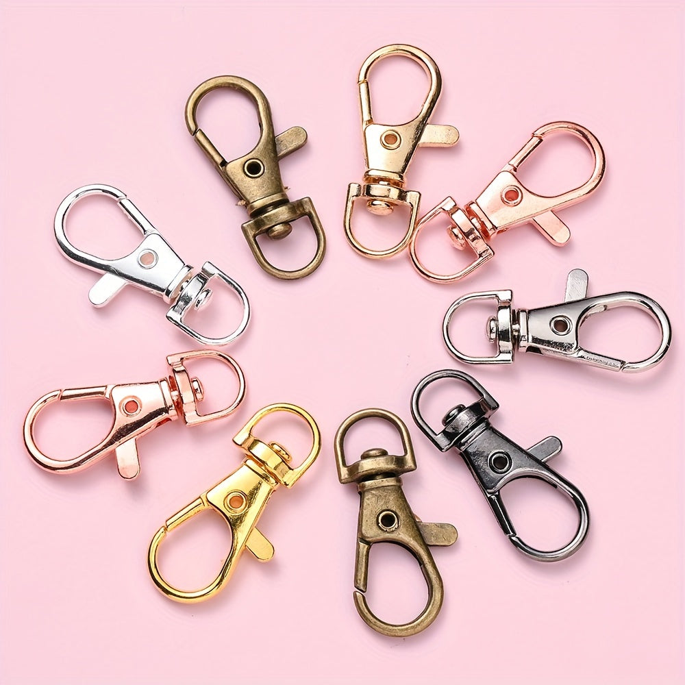 Mixed Color Zinc Alloy Swivel Lobster Clasp Hooks