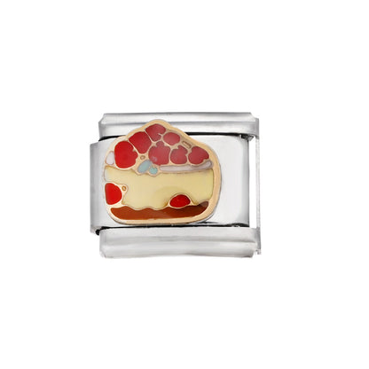 9x10 mm Stainless Steel Birthday Cake Bear Module Charm