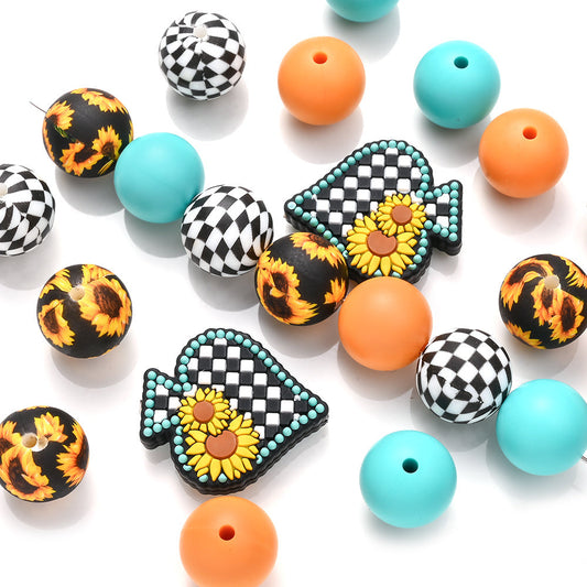25-Piece Daisy-Shaped Silicone Beads