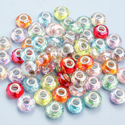 Mixed Color Faceted Acrylic Large Hole Beads