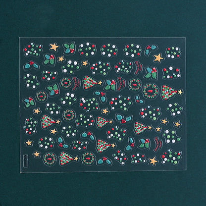 Christmas 5D Relief Nail Art Stickers