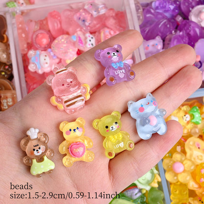 96pcs Rainbow Theme Acrylic Flatback Beads