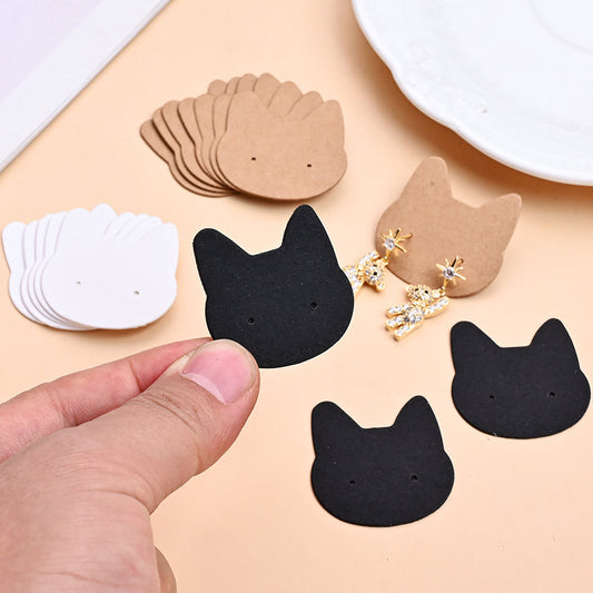Colorful Cat Shape Jewelry Display Cards with Bags