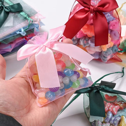 10PCS Organza Drawstring Gift Bag Set with Bowknot