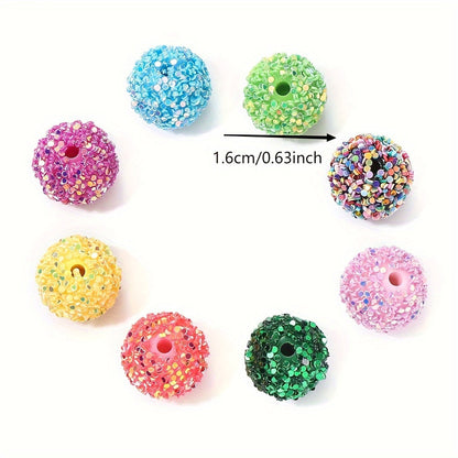 Vibrant 16mm Mixed Color Resin Sequin Beads - Red Bayberry Shape, 10pcs
