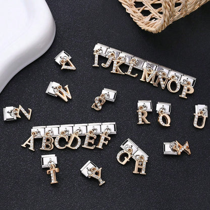 1PC Rhinestone A-Z Letter Modular Bracelet Charm Set