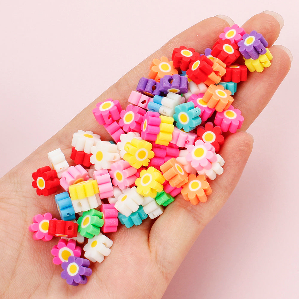 Polymer Clay Plum Blossom Flower Beads