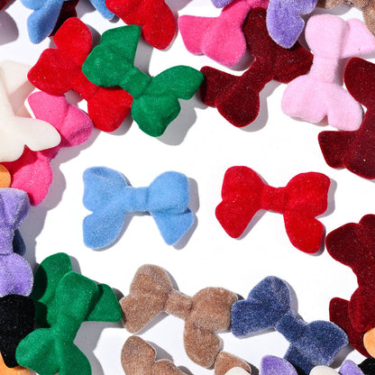Flocked Bow Resin Beads