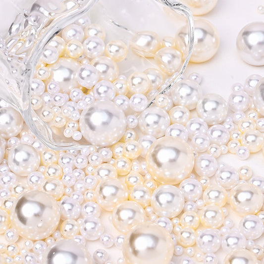 3300pcs 4-20mm Mix Size Aritificial Pearl Beads Bulk (no Hole) Acrylic