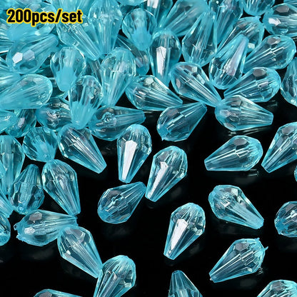 Faceted Waterdrop Acrylic Beads