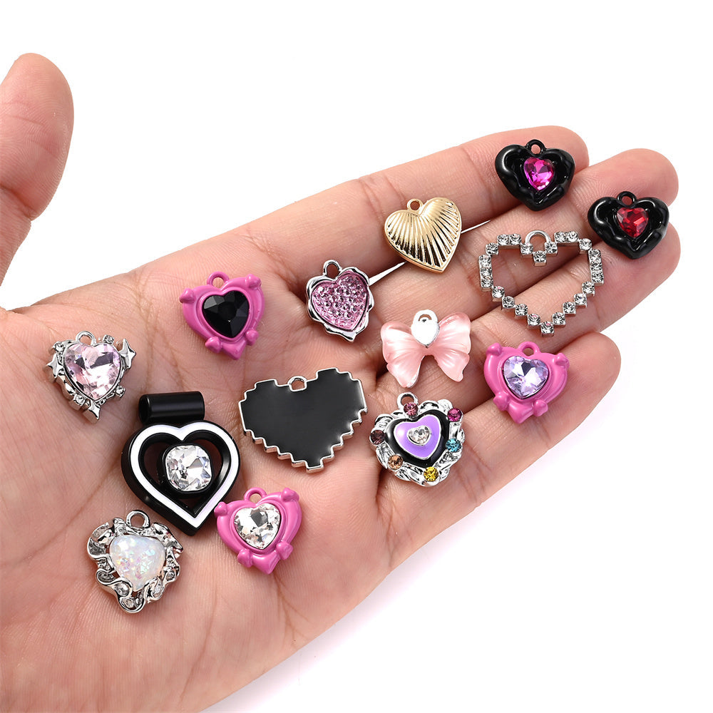 Heart Rhinestone Pendant Set
