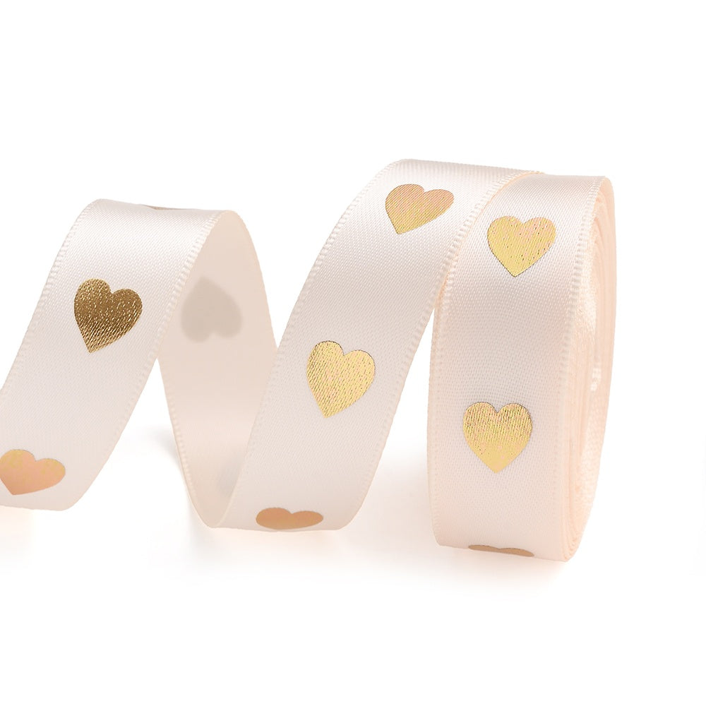 1 Roll 5 Yards Peach Heart Hot Stamping Ribbon