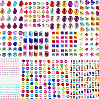 Acrylic Rhinestone Rainbow Self-Adhesive Stickers