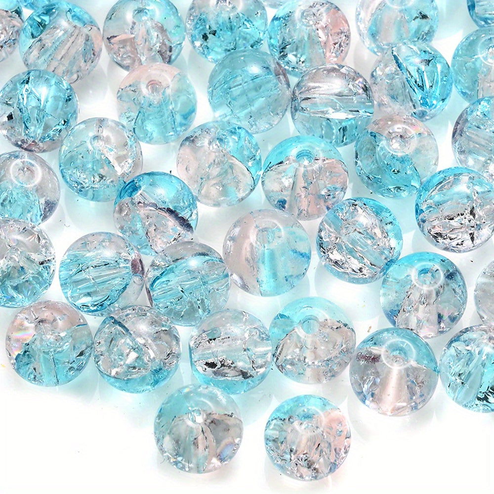 100PCS 8mm Gradient Glazed Flower Bead Set