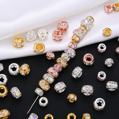 Golden AB Rhinestone Spacer Beads