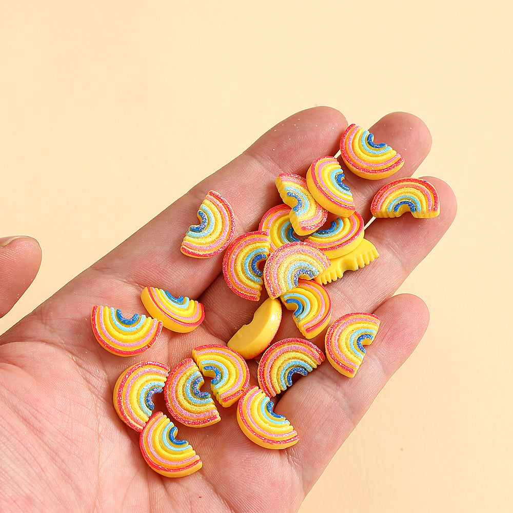 Rainbow Glitter Resin Patches