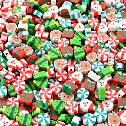 Festive Christmas Polymer Clay Beads