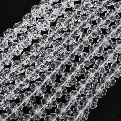 Transparent Flower Glass Beads