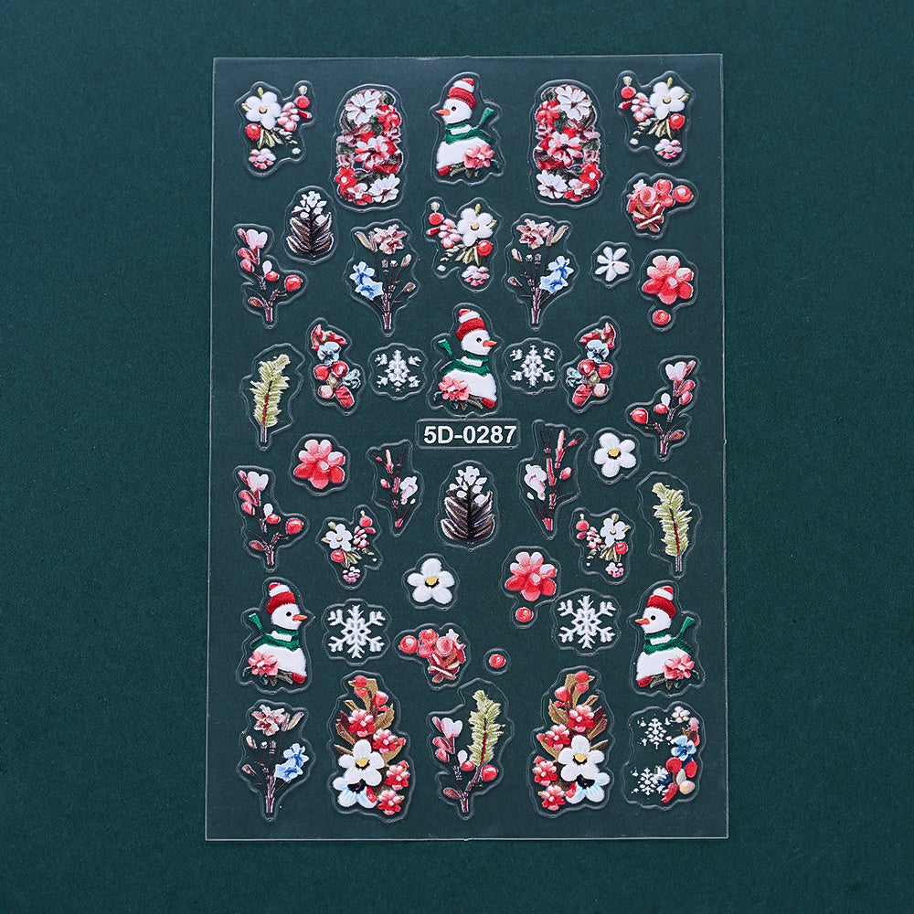 Christmas 5D Relief Nail Art Stickers