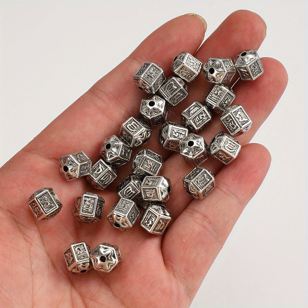 Silver Vintage Barrel Beads