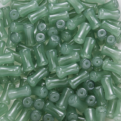 6x12mm 50pcs Mix Colors Coloured Glaze Bamboo Beads