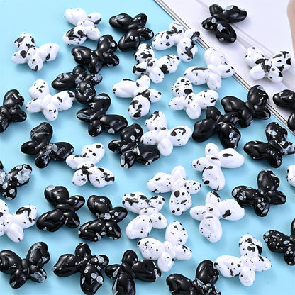 Black and White Butterfly Acrylic Beads