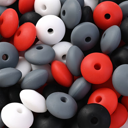 Frosted Flat Silicone Spacer Beads
