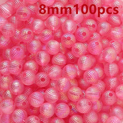 50-100pcs 8/10mm Acrylic Spacer Beads Loose Macarone Jewelry Beads