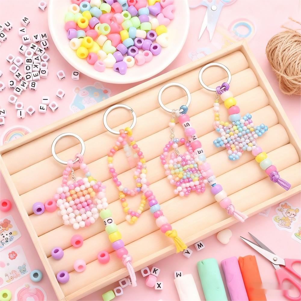 Heart Beaded Keychain DIY Kit