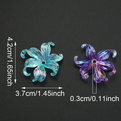 Acrylic AB Iridescent Petal Beads