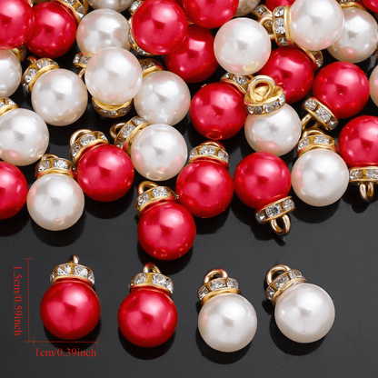 Mix Red Rhinestone Acrylic Charm Beads