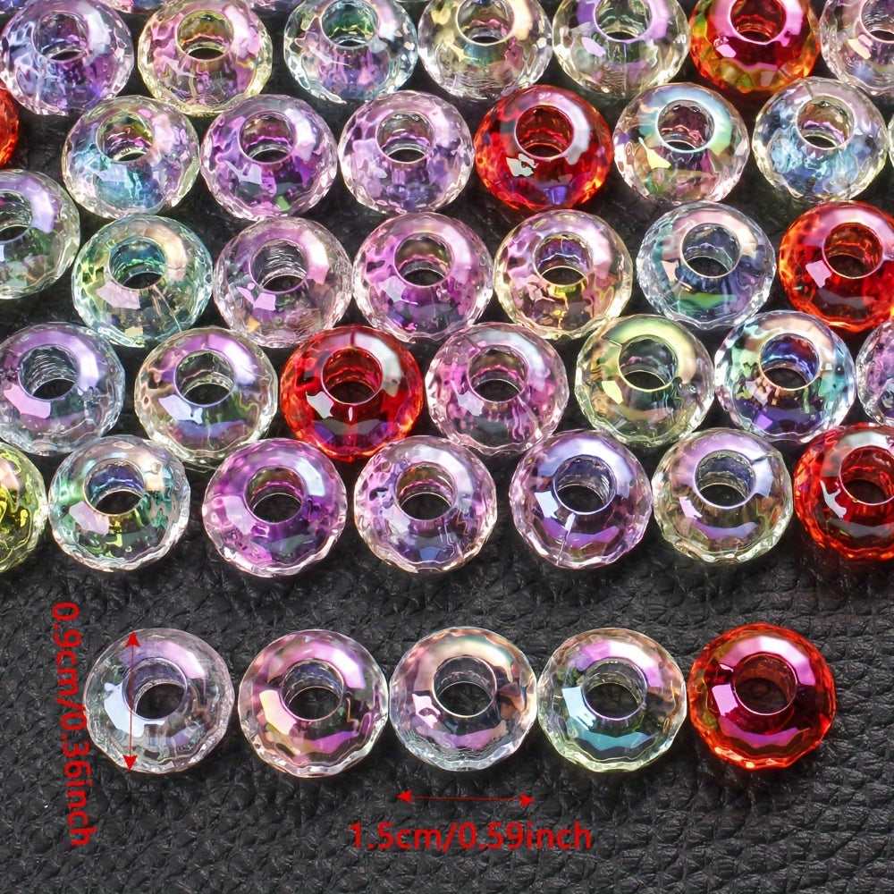 20PCS 9×15mm Large-Hole Acrylic Spacer Beads
