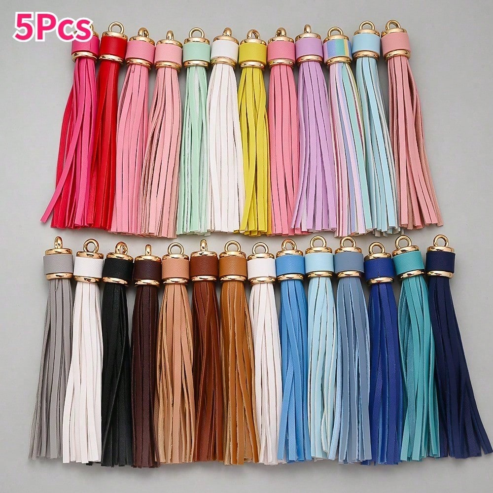 Leather Tassel Metal Keychains