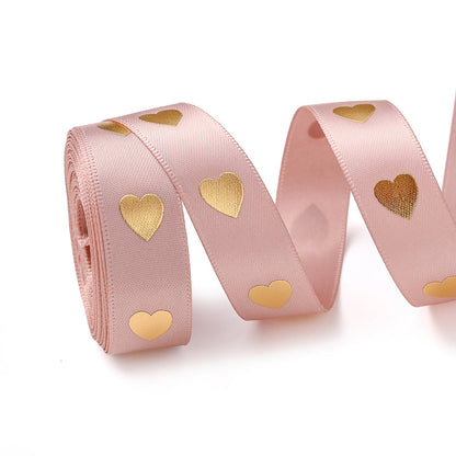 1 Roll 5 Yards Peach Heart Hot Stamping Ribbon
