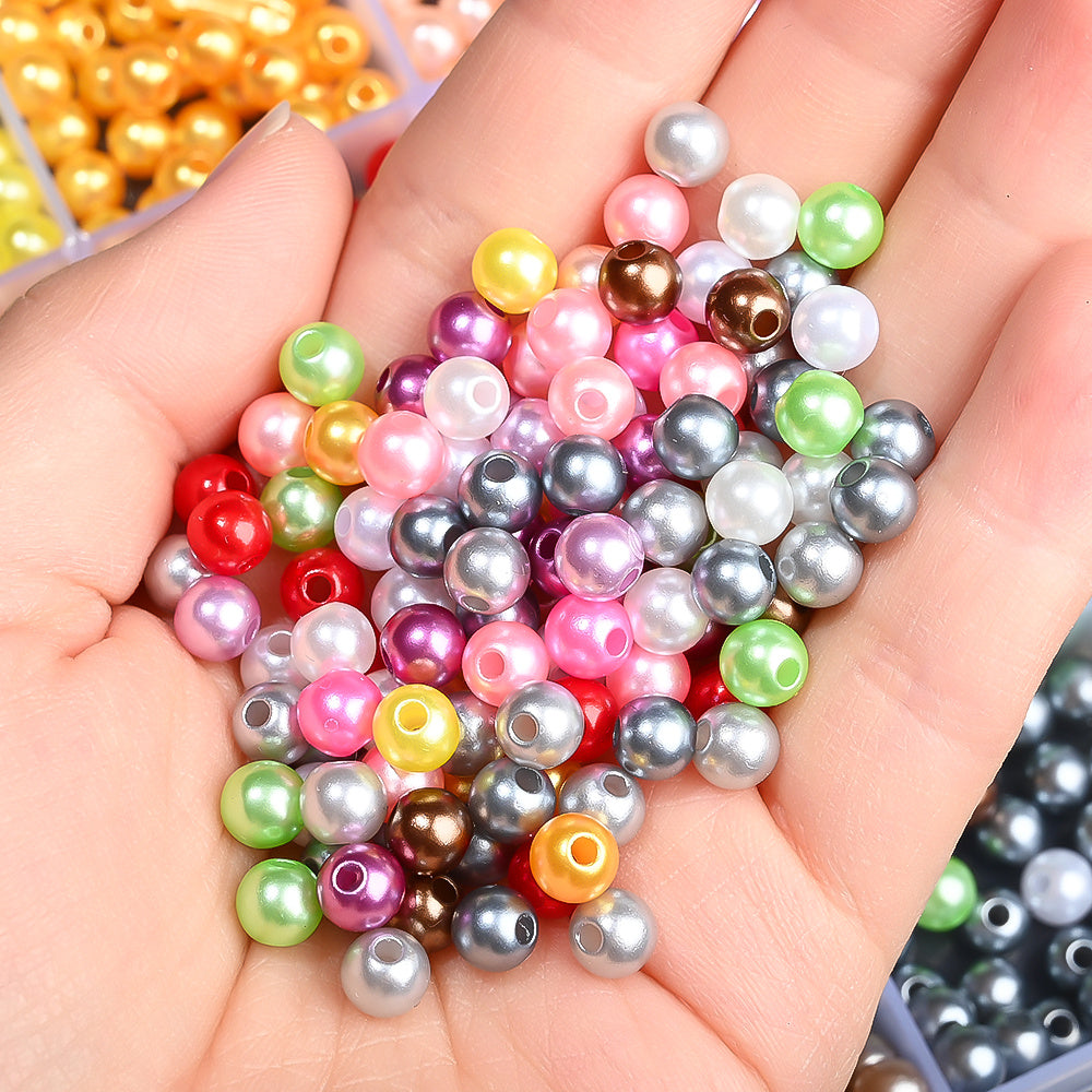 6 mm Colorful Imitation Pearl Beads Jewelry Making Kit