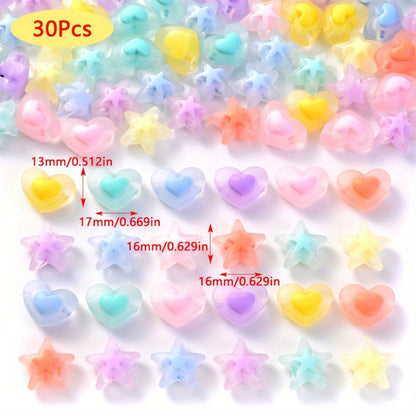 Heart Star Acrylic Beads