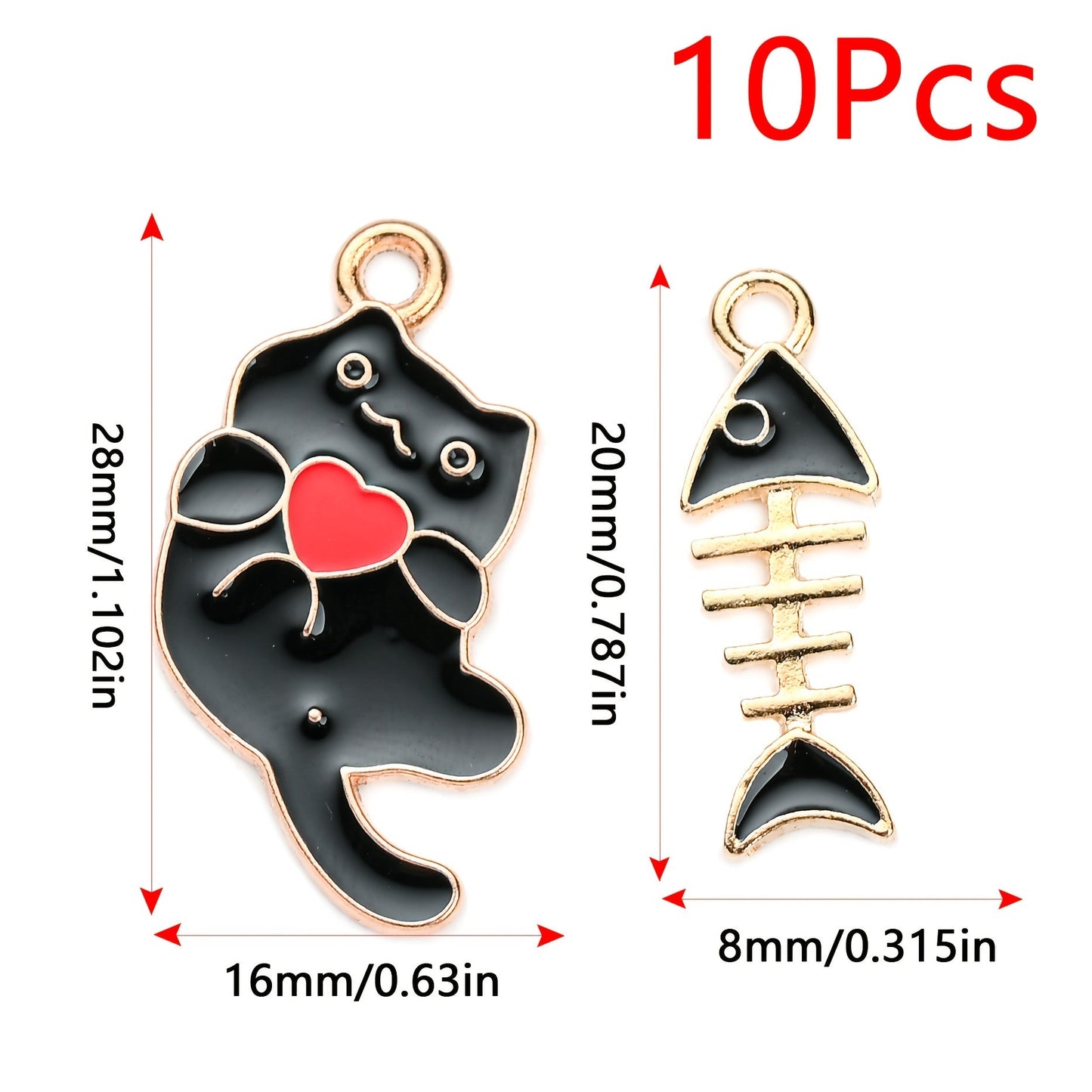 Rainbow Enamel Catfish Love Pendants