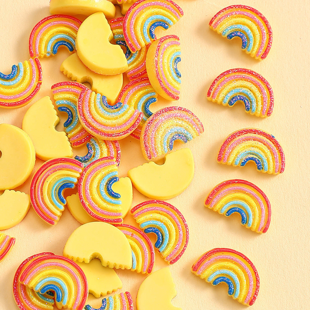 Yellow Rainbow Resin Charms
