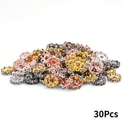 30/50PCS 12mm Mixed Color Wavy Crystal Bead Set